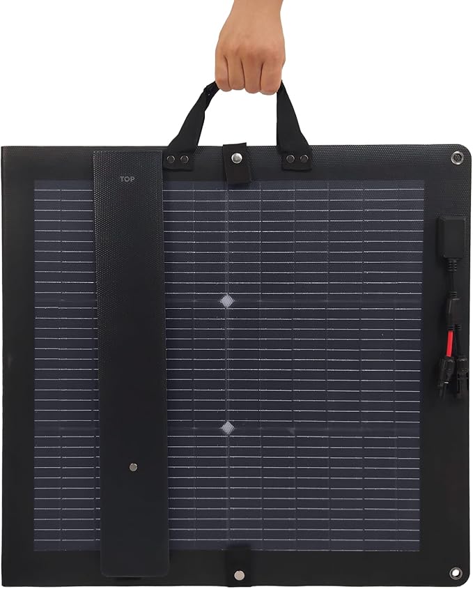 110W Foldable Solar Panel Bifacial Monocrystalline 25.9 Voc Output Waterproof for Portable Power Station Camping RV with Kickstand and Carrying Bag