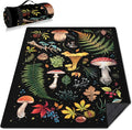 Mushroom Picnic Blankets Waterproof Foldable 80″X80″Thick Three Layer Picnic Mat Outdoor Blanket for Grass Large Beach Blanket Sandproof Picnic Accessories for Camping Party Park Patio