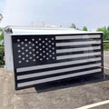 Tentproinc RV Awning Sun Shade Screen 7' X 15' 3'' (American Flag) Black Mesh Sunshade Camper Trailer Awning Shade Screen UV Blocker Completed Kits
