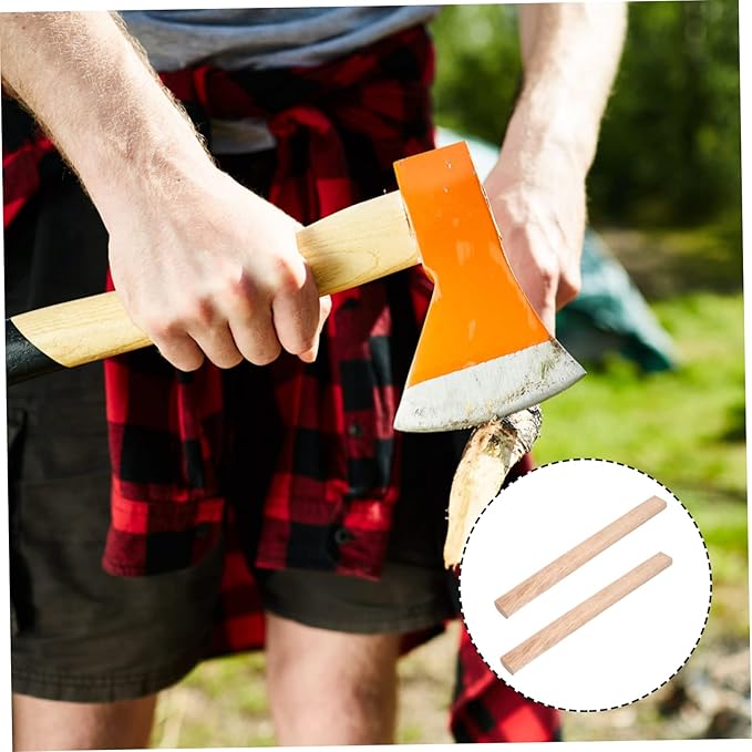 KALLORY 2Pcs Durable Axe Replacement Handles Hatchet Handle for Camping Outdoor Use Comfortable Grip Compatible with Various Axes Essential Axe Accessory