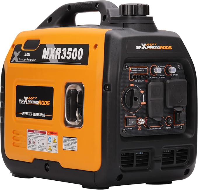 MaXpeedingrods 3500 Watt Portable Inverter Generator Gas Powered EPA Compliant Compact and Lightweight for Home Backup Power Outdoor Camping RV and Trailer