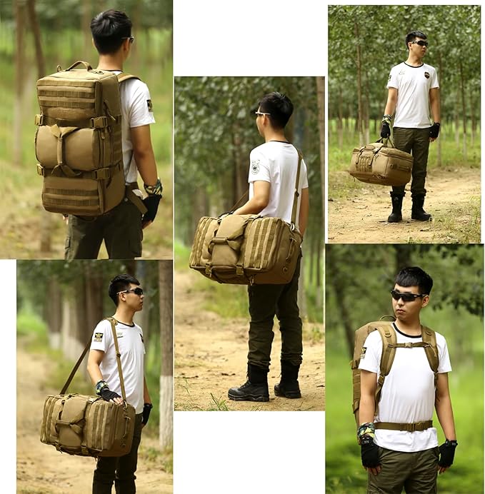 Tactical Hiking Backpack 60L Extra Large Duffle Bag 3 Way Bug Out Molle Survival Rucksack
