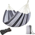 JoyView Brazilian Hammock for Single Preson Portable Hammock with Hanging Ropes &amp Carry Bag Large 78.8x39.4” for Patio 300LBS Capacity Perfect for Outdoor/Indoor - Grey Stripe