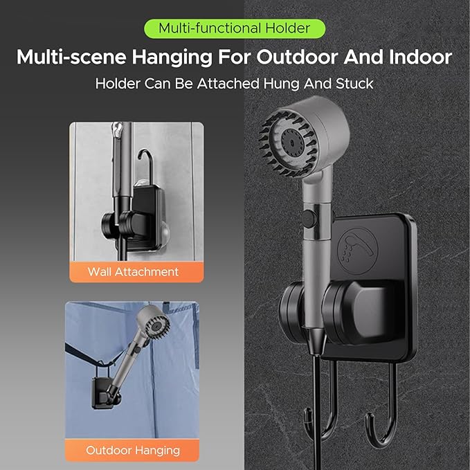 Bnineteenteam Camping Shower Kit Portable 8000mAh Rechargeable Outdoor Shower Pump with LED Display and Dual Modes for Tent Travel Pet Bathing Garden Car Wash
