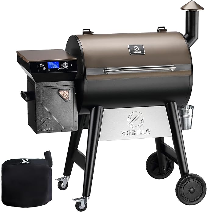 Z GRILLS Wood Pellet Grill Smoker with PID 3.0 Controller 697 Cooking Area Meat Probes Rain Cover for Outdoor BBQ 7002C