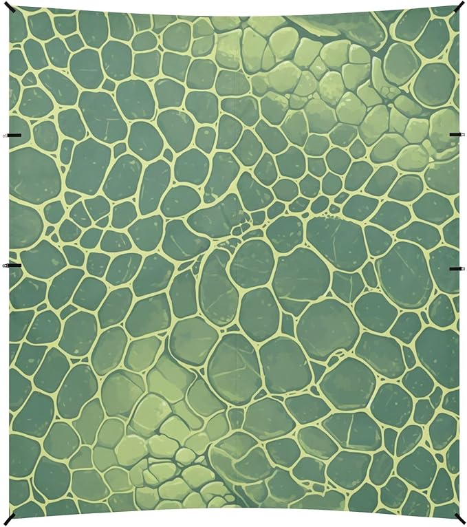Snake Skin Print Style LightGreen Foldable Beach Tent UPF50+ Lightweight Sun Shelter with Sand Pockets for Camping Trips Fishing Backyard Fun or Picnics