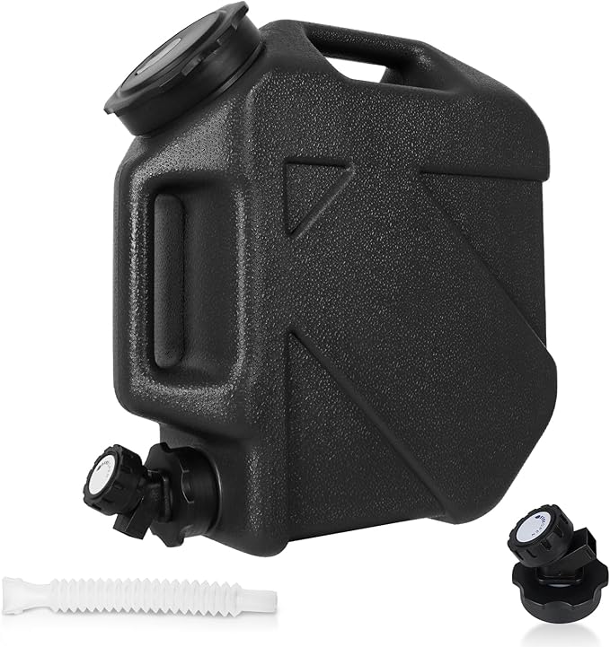 Digury 2.6 Gallon Water Jug Camping Water Container BPA Free Water Storage with Spigot No Leakage Portable Emergency Water Tank for Outdoor Hiking Camping Picnic Supplies Black