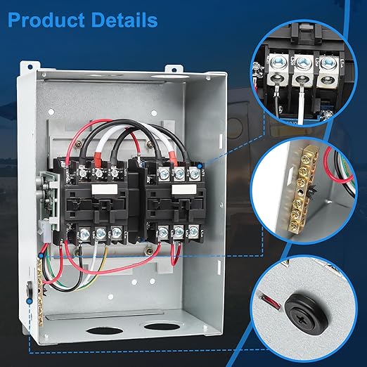 RV 50 Amp Transfer Switch Automatic Transfer Switch for RV Speedboats Home Standby PD52 Power Supply 120/240 Volt Dual Protection