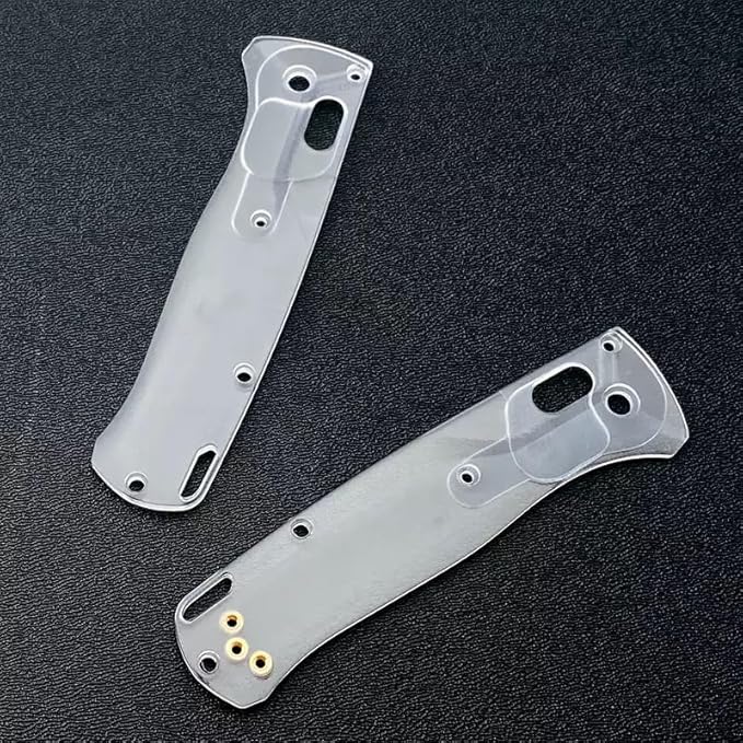 2-Piece Pair CNC Acrylic Scales Handle Patch Replacement in Transparent White Fits for Bugout 535