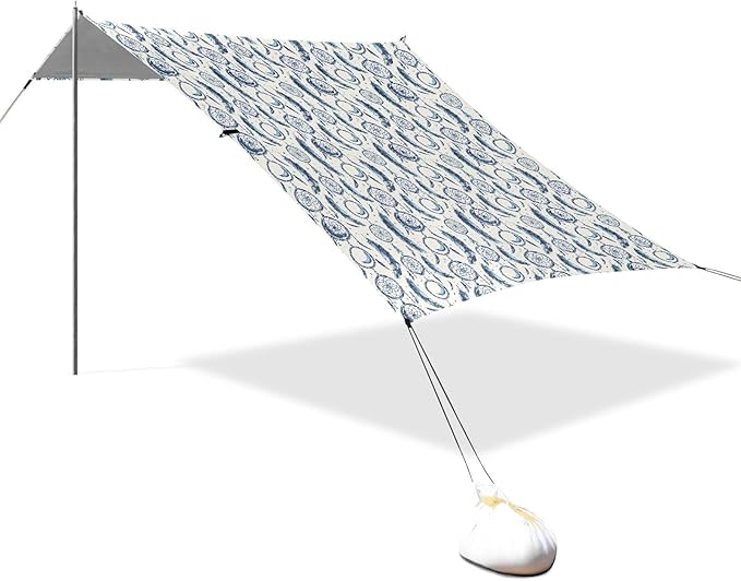 ALAZA Dreamcatcher Moon Boho Beach Tent Sun Shelter UPF50+ Protection Beach Shade Canopy w/ 4 Sandbags for Outdoor Camping Fishing Backyard Fun Picnic 10x9 ft