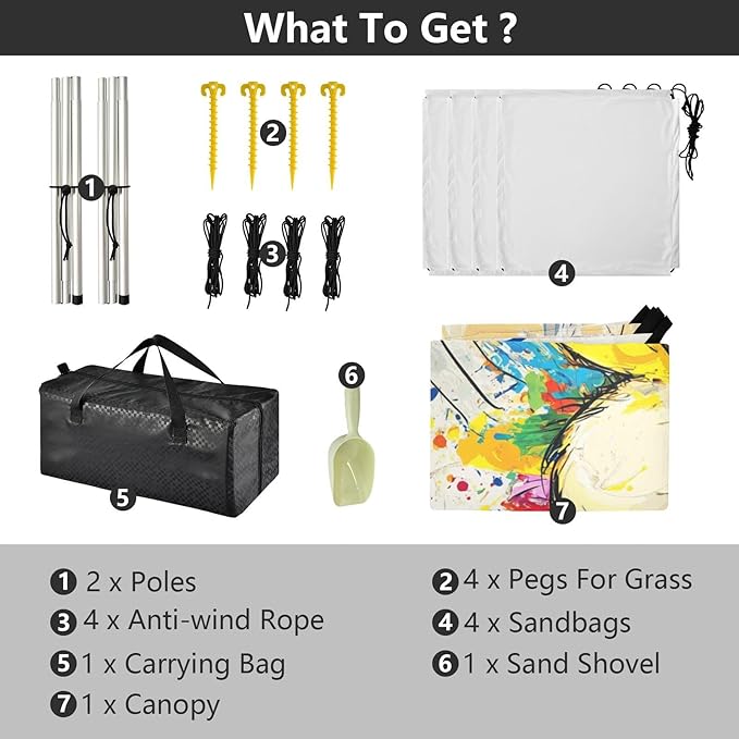 Cute Pet Duck Stable Beach Tent UPF50 Easy Setup Large Sun Shelter with Sand Shovel Sandbags for Backyard and Camping
