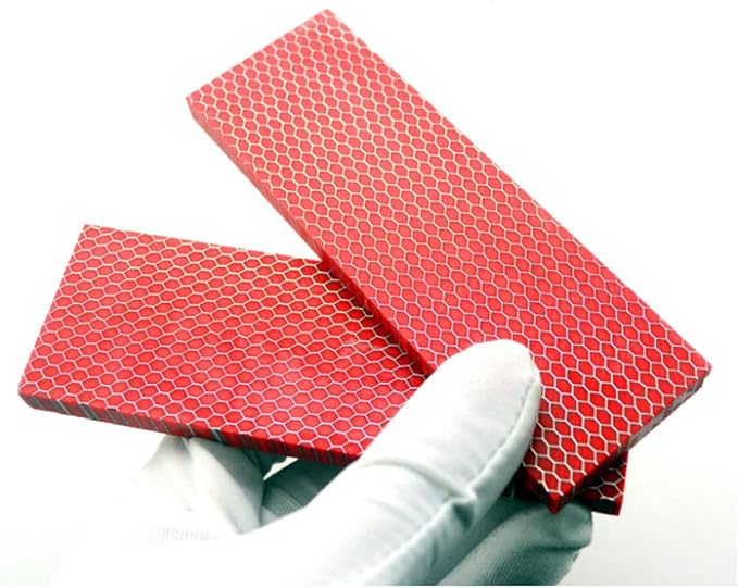 Red Honeycomb Resin Knife Handle Scales 2pcs DIY Knife Making Material