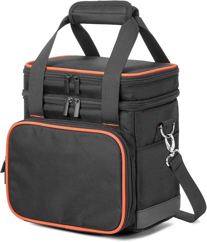Trunab Double-Layer Carrying Case Compatible with Jackery Portable Power Station Explorer 160/240/300 Battery Case with Water-Resistant Bottom and Upper Compartment for Charging Accessories