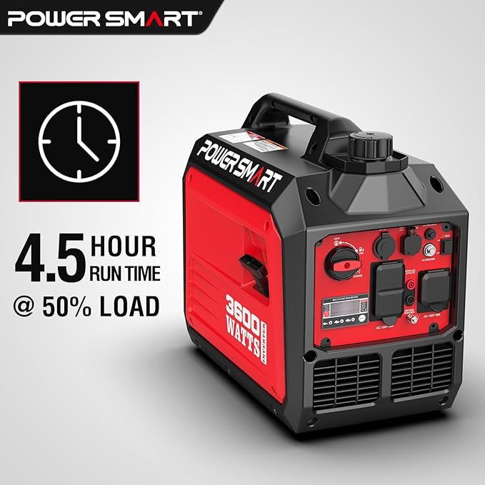 PowerSmart 3600-Watt Portable Inverter Generator with Quiet 30 Amp for RV