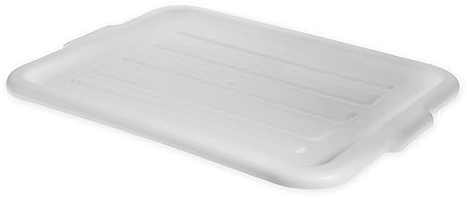 Carlisle FoodService Products N4401202 Comfort Ergonomic Wash Basin Tote Box Lid Universal White (Pack of 12)