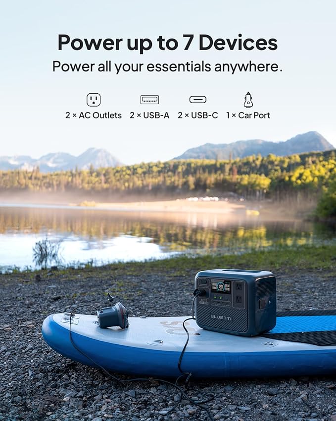 BLUETTI AC70 Solar Generator with 200W Solar Panel (Ships Separately) 768Wh Portable Power Station with 2 1000W (Power Lifting 2000W) AC Outlets 0-80% in 45 Min LFP Backup Power for Camping Travel