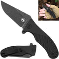 Off-Grid Gear Baby Rhino Compact Pocket Knife - Sandvik 12C27 G10 Scales Lightweight Design for Camping Hiking and Fishing (Nightfall)