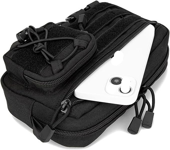 1000D Tactical Molle Horizontal Admin Pouch with Front Drawstring Pocket EMT Pouch Utility Orgaznier Bag