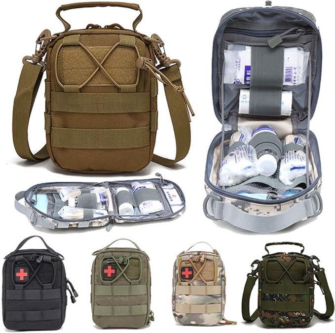 Outdoor Sports Airsoft Gear Molle Assault Combat Hiking Bag Accessory Camouflage Kit Pack Tactical Medical Pouch - CP