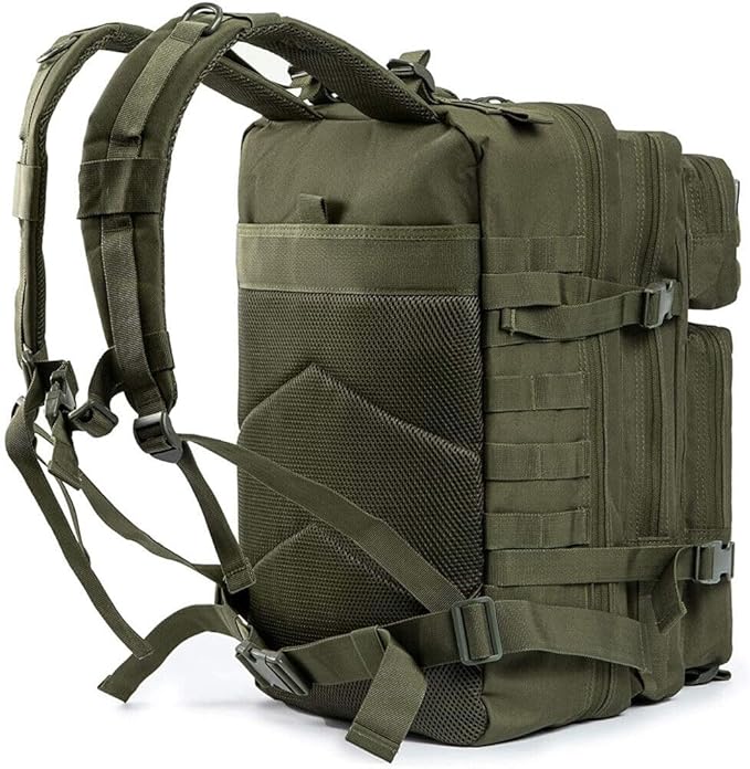 US 45L Large Military Tactical Backpacks Army Assault Pack Hiking Treek Rucksack (Army Green)