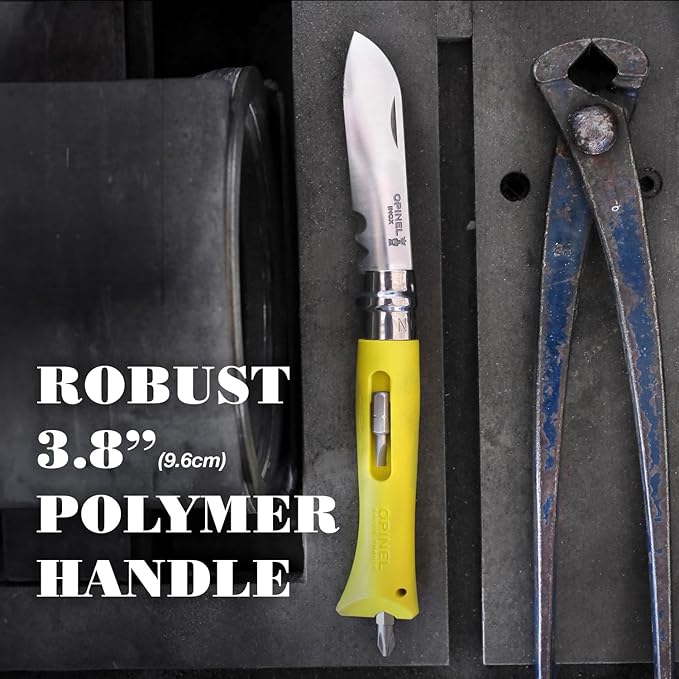 Opinel No.09 DIY - Stainless Steel Folding Pocket Knife and Multi-Tool Wire Stripper Screwdriver Made in France
