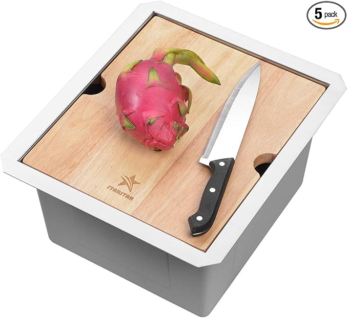 STARSTAR Workstation Ledge Undermount Single Bowl 304 Stainless Steel Kitchen Sink With Grid Cutting Board Strainer with Basket (13 x 15)