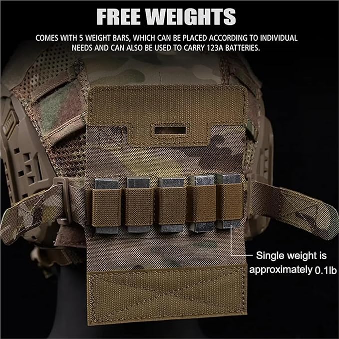 Tactical Helmet Counterbalance Weight Bag NVG Counterweight Pouch with Five Counter Blocks for Fast Airsoft Paintball Helmet