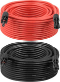 Solar Panel Extension Cable - 8AWG 75FT Solar Wire with Female &amp Male Waterproof Connector PV Wire for RV Photovoltaic Systems Home Boat Solar Panels Car(75Feet Red + 75Feet Black)