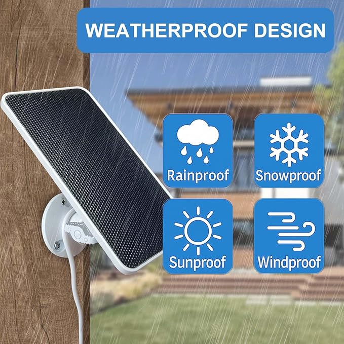 DIANMU Solar Panel for SimpliSafe Outdoor Security Camera &amp Series 2 with 13FT Weatherproof Cable and Aluminum Alloy Adjustable Mount (3 Pack)