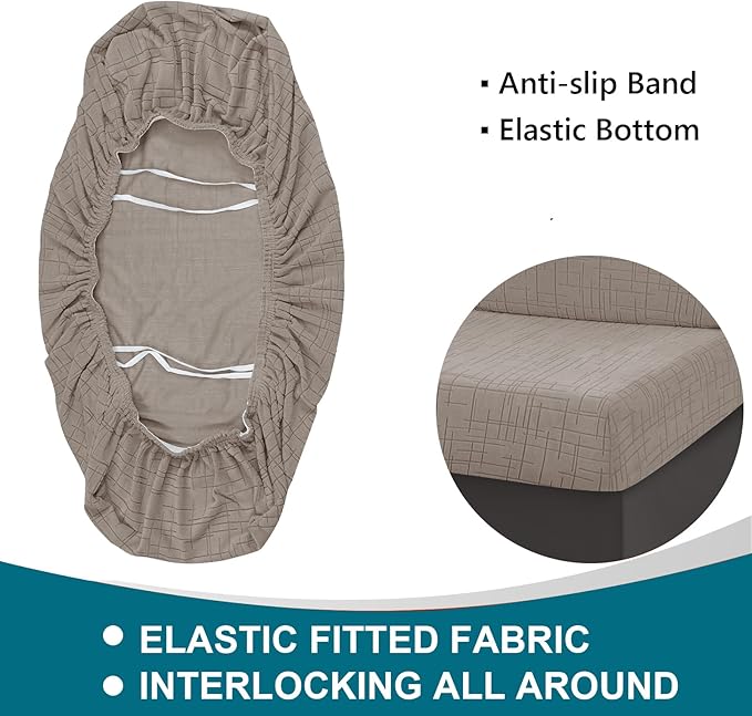 KRFOONN RV Dinette Cushion Covers Stretch Camper Cushions Covers Replacement Couch Cushion Slipcovers Washable Loveseat Slipcovers for Travel Trailer Couch (2 Backrest Cover &amp 2 Bench Cover T5)
