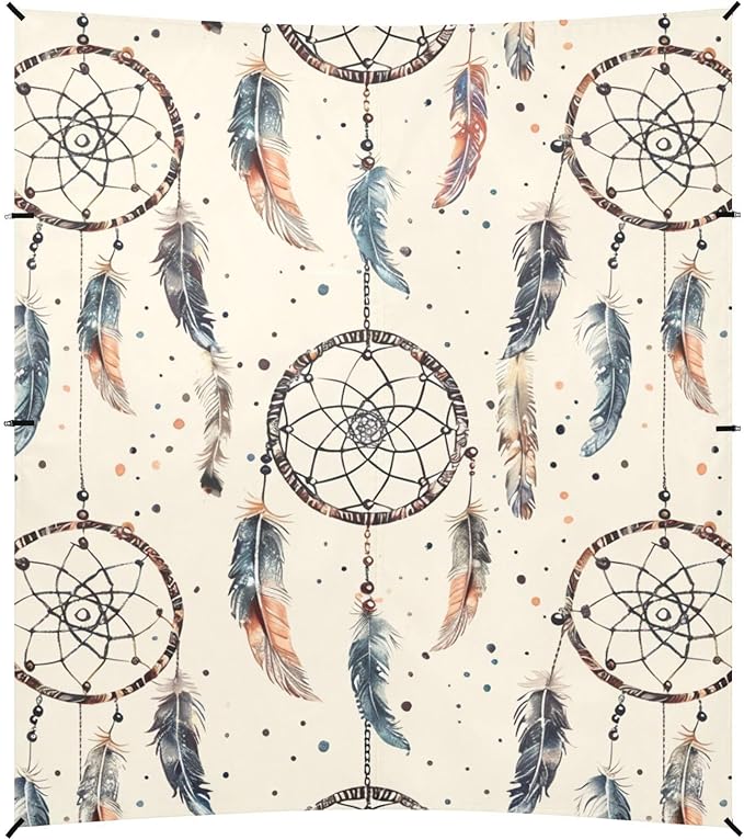 ALAZA Dreamcatcher Ethnic Design Beach Tent Sun Shelter Portable Canopy Sunshade for Outdoor Camping Picnics Backyard Fun 10x9 ft