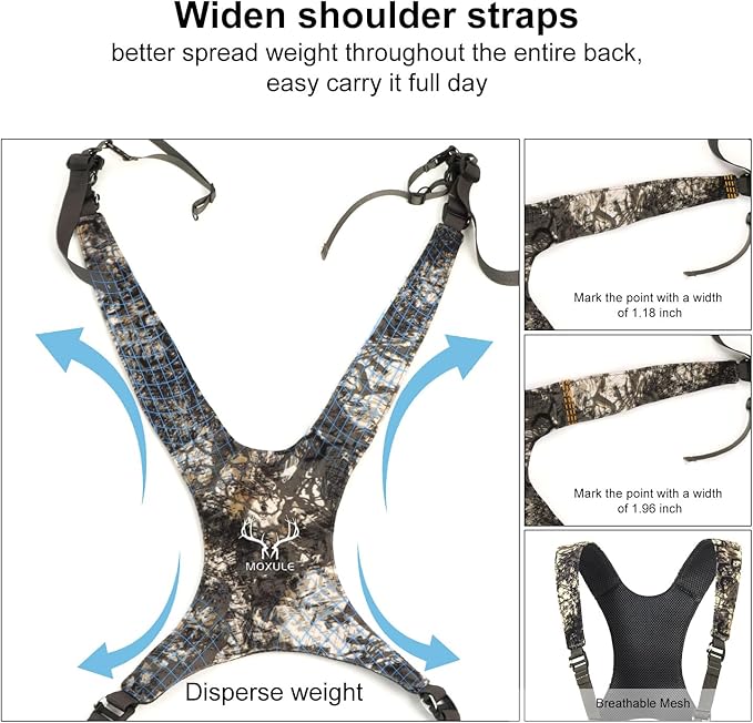 MOXULE Binocular Harness Chest Pack: Waterproof Bino Case with Rangefinder Pocket for Birdwatching and Hiking- BINO R2 Pro