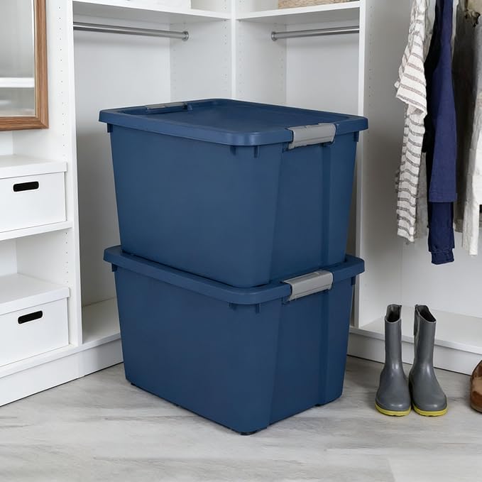 Heavy Duty Wheeled Storage Bin with Lid 20 Gallon Extra Large Rolling Plastic Container for Garage Outdoor Home &amp Industrial Organization (1)