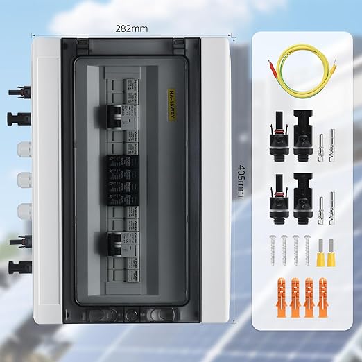 PV Solar Combiner Box50A 500V Junction Box IP65 Waterproof 4 String 4 in 2 Out PV Combiner Box for Solar Panel