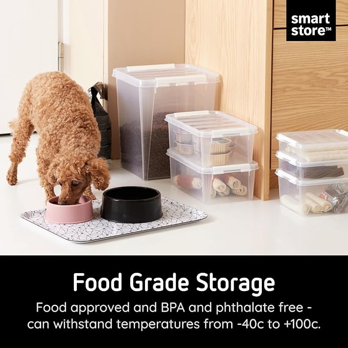 SmartStore Classic 10 Clear Plastic Storage Boxes 8L/8.5QT BPA-Free Stackable and Nestable Container with Secure Lid Swedish Made Plastic Bins for Organization L13.39 x W9.84 x H6.3-10 Pack