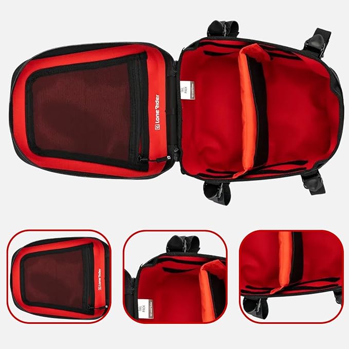 Lone Rider Motorcycle Tail Pack 8L - Waterproof Motorbike Tailpack Dry Bag with MOLLE Top Cam Buckle and Loop Webbing Mounts - Fits Most Seats Rear Racks Panniers and Saddlebags