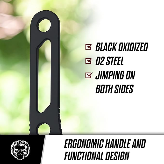 Holtzman's Gorilla Survival Scalpel Fixed Blade Utility Knife with D2 Sheath and Belt Clip (Black) - Ideal for EDC and Outdoor Activities