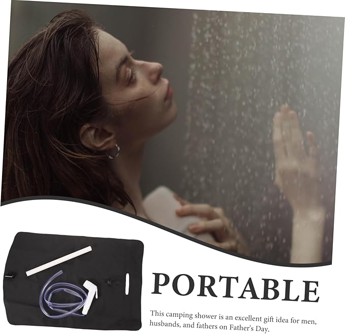 1set Portable Outdoor Camping Shower Bag Travel Shower for Hiking PVC Toiletry Bag Convenient Design for Camping Supplies Easy to Use