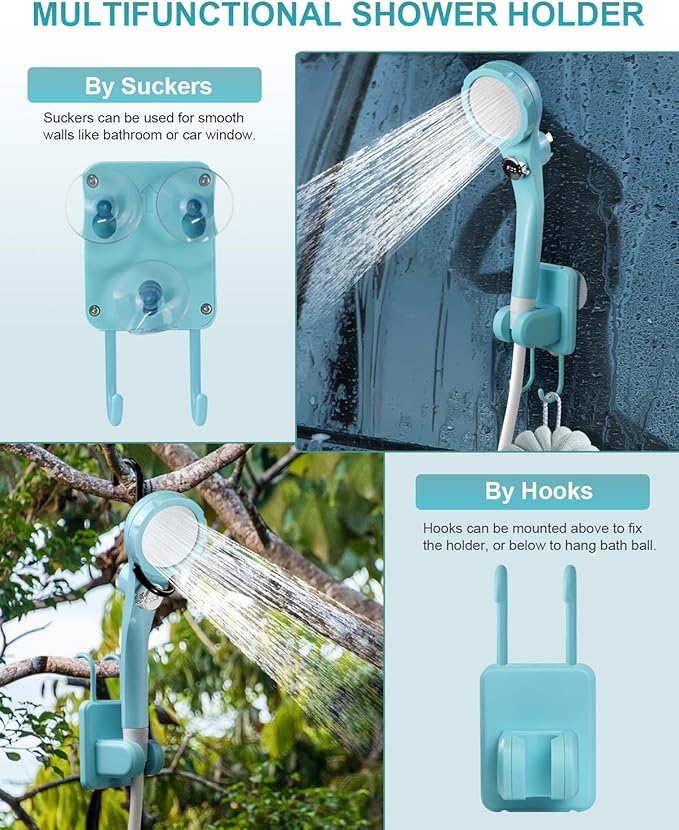 AUTOPkio Portable Camping Shower - Outdoor Camp Shower with Showerhead Sprayer &amp Rechargeable Battery Pump for Camping Travel Hiking Car Washing Pet Bath