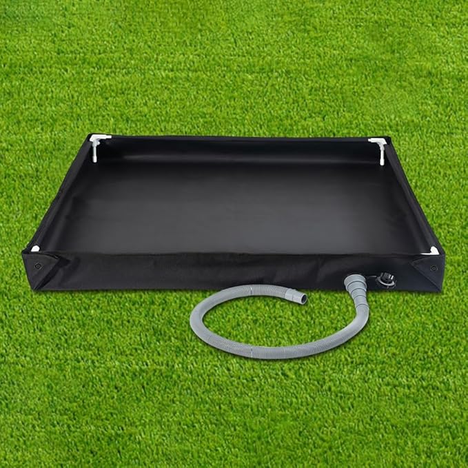 Portable Shower Pan with Drain Hose Foldable Shower Base Camping Shower Tent Floor Base for RV Outdoor Camping Shower Beach Pet Bath