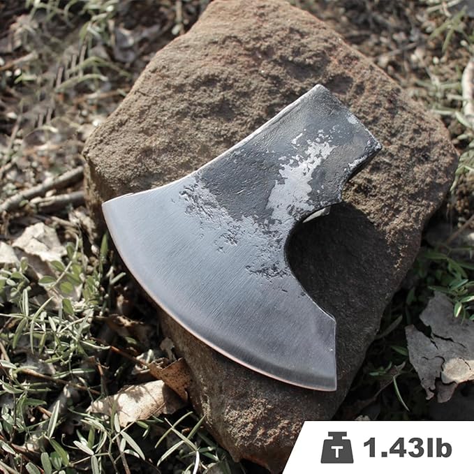 Forged Viking Axe Head Only High Carbon Steel Bushcraft Axe Hatchet Head for Outdoor Survival Hiking Camping Wood Chopping