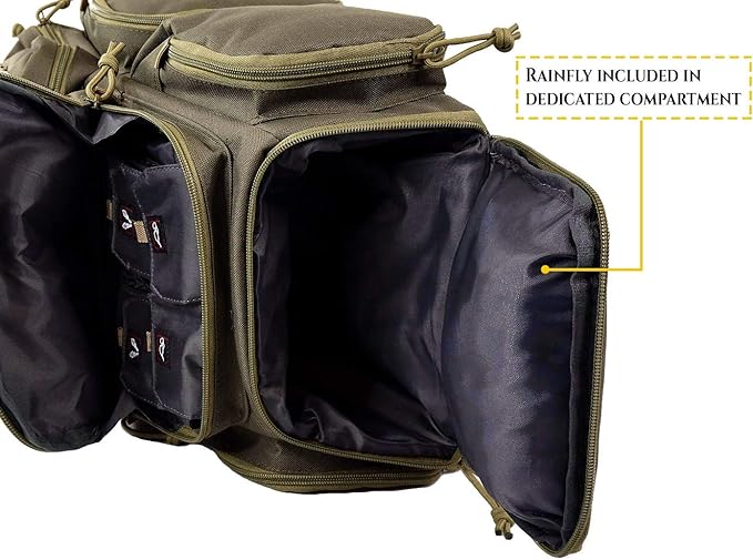 K-Cliffs Tactical Range Backpack – Lockable Bag for 5 Handguns Pouches – 900D Water‑Resistant with Rain Cover &amp USA Patch