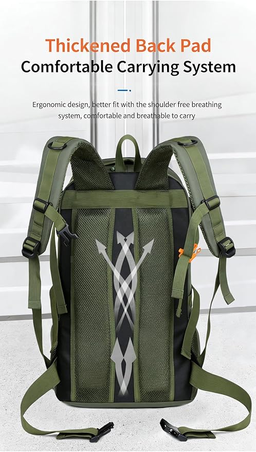 LINGYUE 45L Hiking Backpack Bagpack Waterpoof Outdoor Travel Daypack With 14 Laptop Compartment For Camping Trekking Climbing(Black)