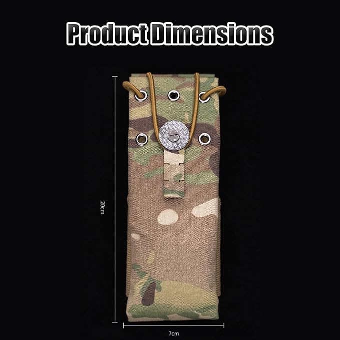 Tactical Molle Radio and Water Pouch Adjustable Storage Belt Holde for Walkie Talkie Outdoor Hiking Camping Vest Backpack