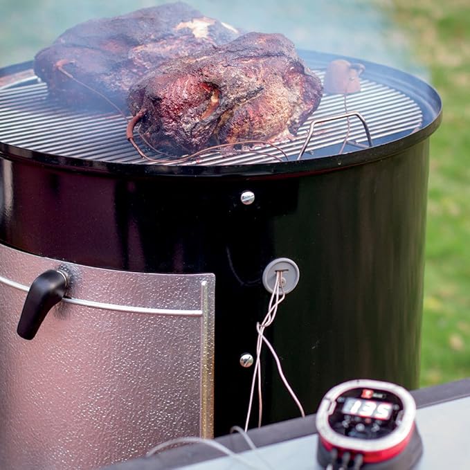 Weber Smokey Mountain Cooker 18-Inch Charcoal Smoker – Outdoor BBQ Smoker with Dual Cooking Grates Porcelain‑Enameled Kettle &amp Temperature Control Dampers