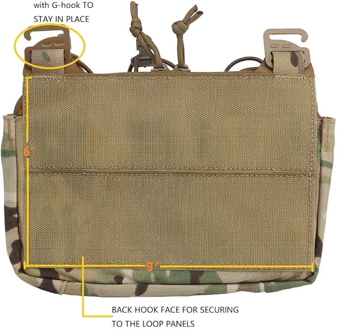 G-Hook DOPE Front Flap Double Stack Abdominal Fanny Pack Triple Magazine Insert Pouch