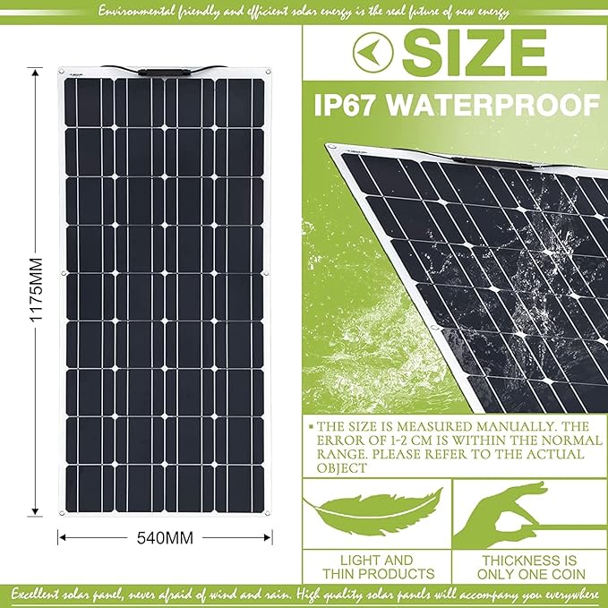 800 Watt Solar Panel Kit 2×400 Watt Flexible Solar Power Panel Photovoltaic Module with 40A Solar Charge Controller &amp Inverter Monocrystalline Solar Panel for Camping Off Grid Battery Charging Bo