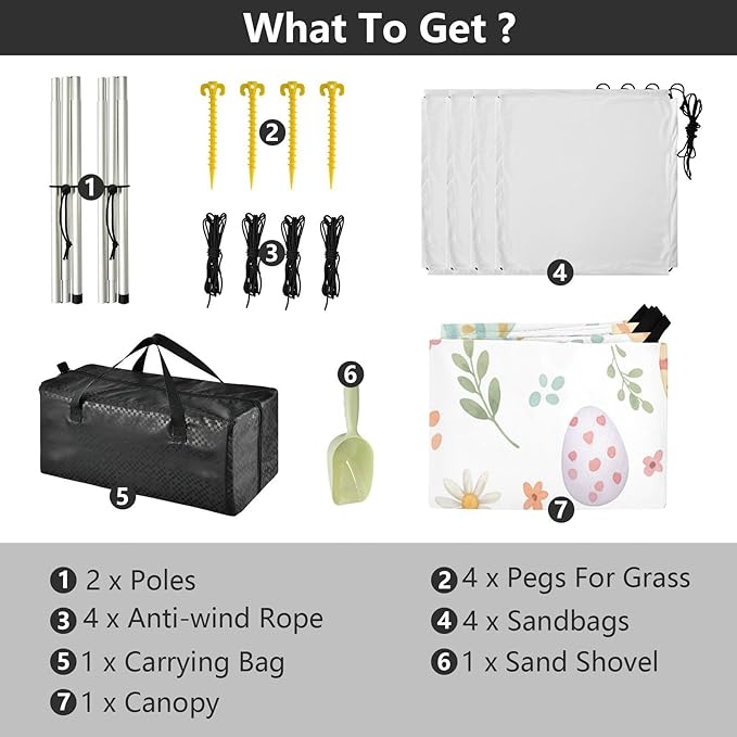 xigua Easter Egg Beach Tent Sun Shelter with Carrying Bag - Silver Coated Oxford Fabric Beach Canopy for Beach Camping Fishing - Includes Windproof Ropes Sandbags &amp Stakes