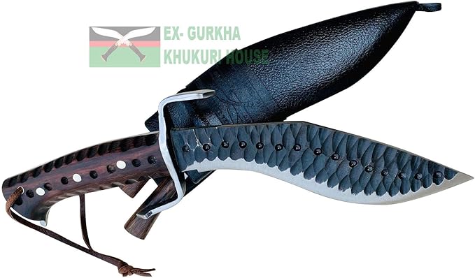 Custom Farmer Rust Free Kukri - 8 Hand Forged Blade Authentic Khukuri - Handmade in Nepal - Carbon Steel with Rosewood Handle