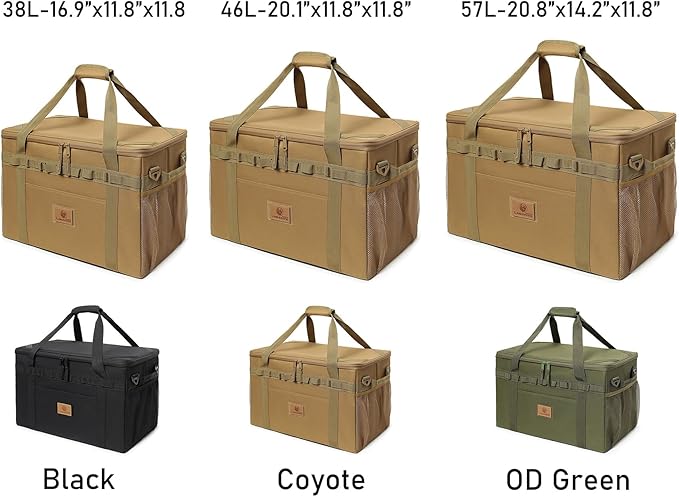 Tactical Camping Storage Bag Utility Tote Bag Camping Kitchen Organizer with Axe Holder &amp Shoulder Strap